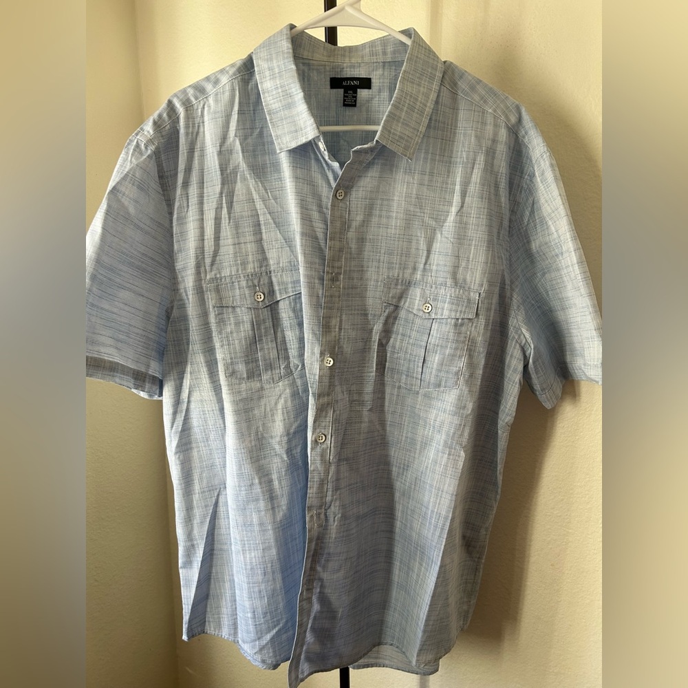 Men's Alfani Button-up Blue Shirt
